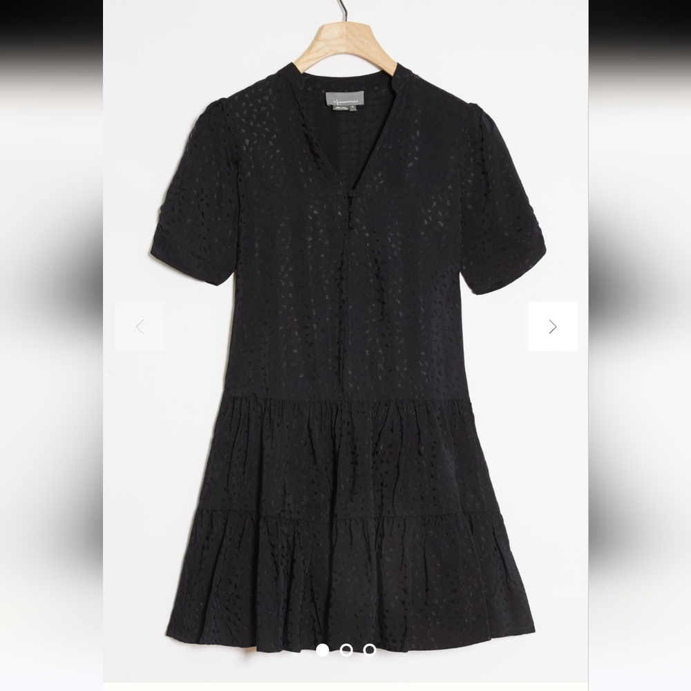 Anthropologie Stacey Shimmer tunic dress leaf print swing dress